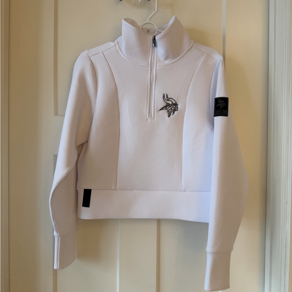 Women's Minnesota Vikings UNRL White Luxbreak Half-Zip Jacket
